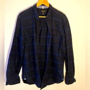 Urban Outfitters CPO Provisions Blue and Black Button-Up Shirt